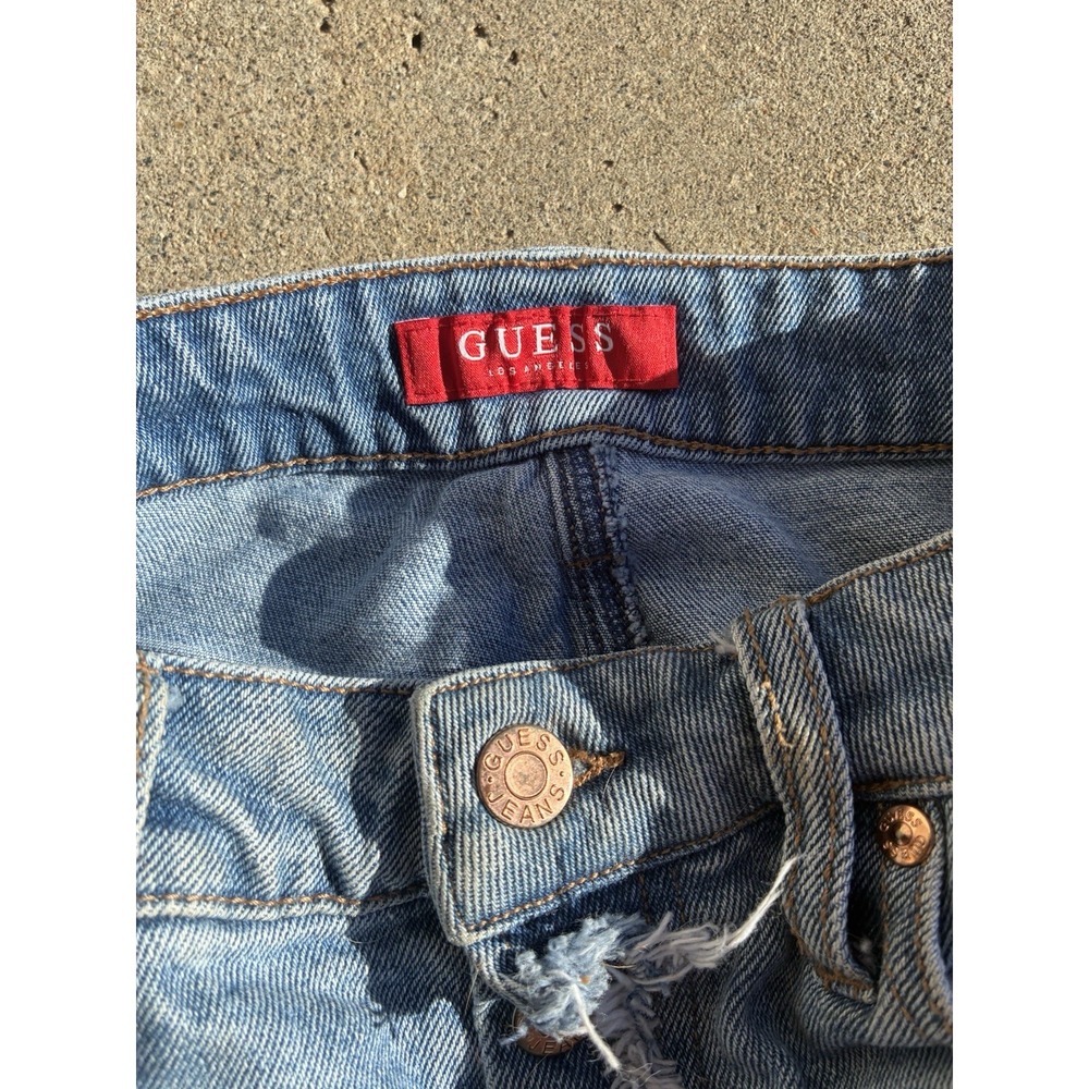 Lot Of 2 Size Small Womens Guess Size 27, American Eagle Size 4 Blue Jean Shorts - Picture 3 of 10